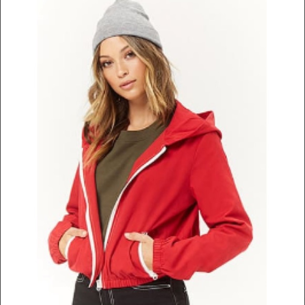 Red zip up